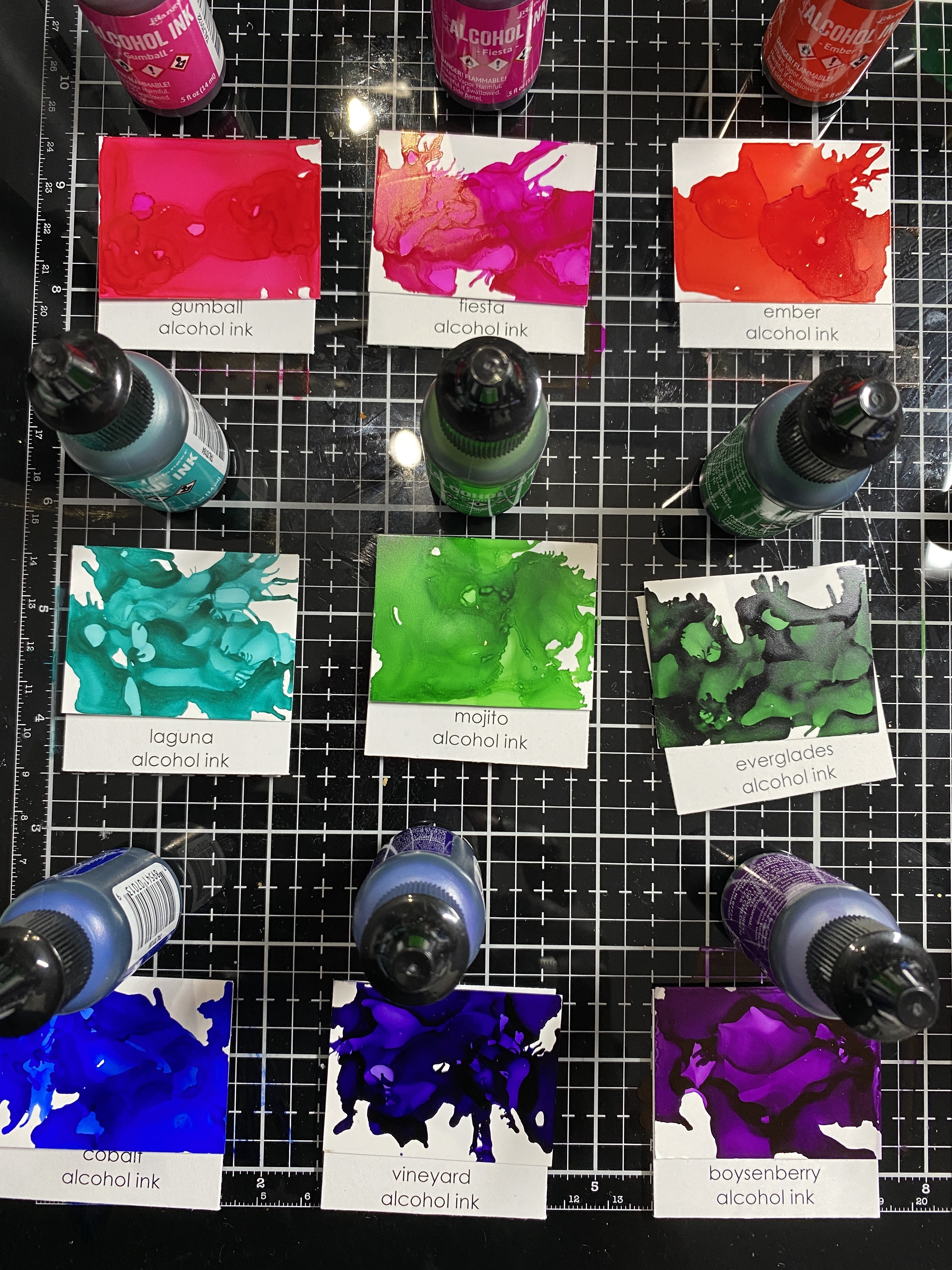 Swatching the latest Ranger Alcohol Ink - Cards Stamps and Ink